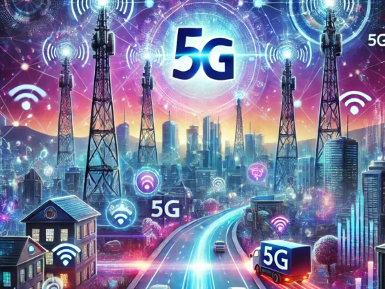 DALL·E 2025-02-20 12.10.58 - A futuristic digital illustration of India's technological transformation with 5G. The image features a vibrant city skyline with 5G towers emitting b | Beyond The Punchlines