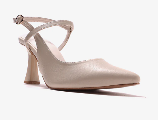 Slingback Pointed Toe Pumps Cream | Beyond The Punchlines