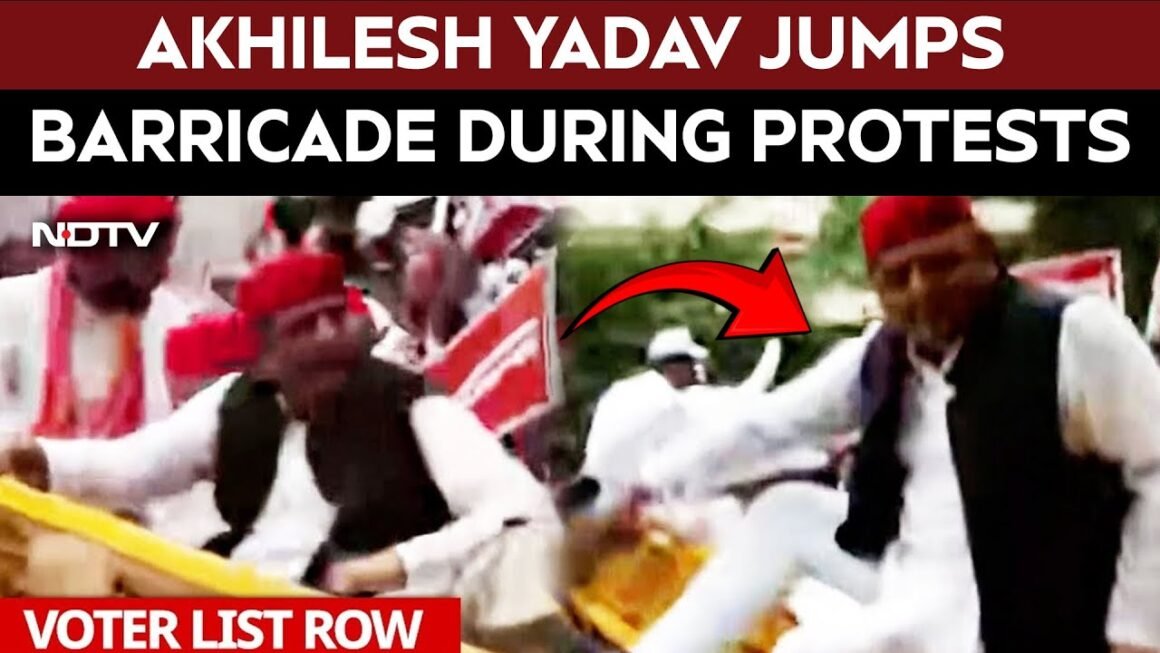 Akhilesh Yadav’s Barricade Leap: A Bold Stand for Democracy or Political Spectacle? | Beyond The Punchlines Akhilesh Yadav’s Barricade Leap: A Bold Stand for Democracy or Political Spectacle?